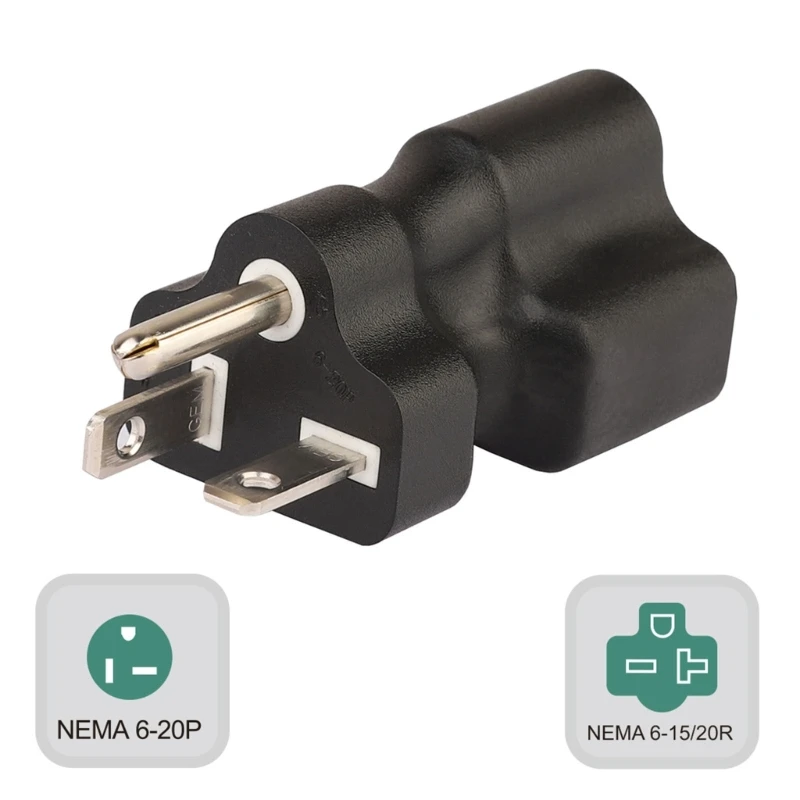

Nema 6-20P to 6-15/20R AC Adapter 6-20P Male 3Pins to 6-15/20R Conversion Plug