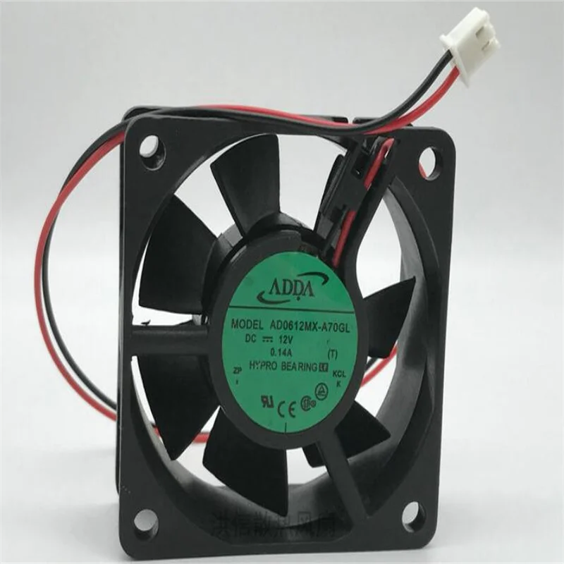 Оптовая продажа: оригинальный двухпроводный вентилятор ADDA 6025 AD0612MX-A70GL DC12 в, 0,14 А, 6 см