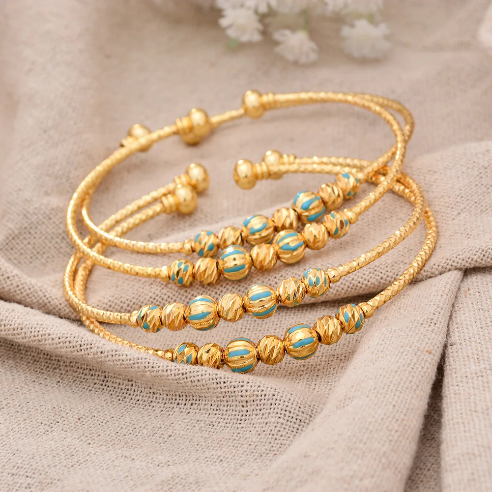 

Free Size Baby Bangles Dubai Gold Color Bangles Kids Bracelet Luxury Bracelet Dubai Bangles Child Jewelry Birthday Present