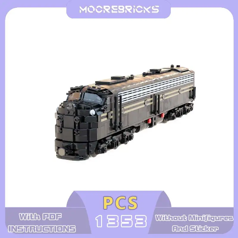 Фото Конструктор MOC 1:48: Моторизованный дизельный локомотив E8, ретро-поезд, пассажирский железнодорожный состав, кирпичики для сборки, подарок для взрослых №1