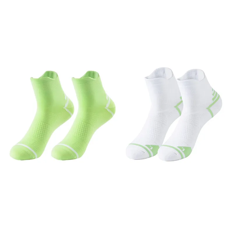 

Бело-зеленые повседневные спортивные носки, короткие носки, спортивные, для бега, для улицы, летние, брендовые, дизайнерские, технические