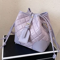 new luxury popular small bag womens texture niche 2022 new fashion lingge messenger bag high texture bucket bag