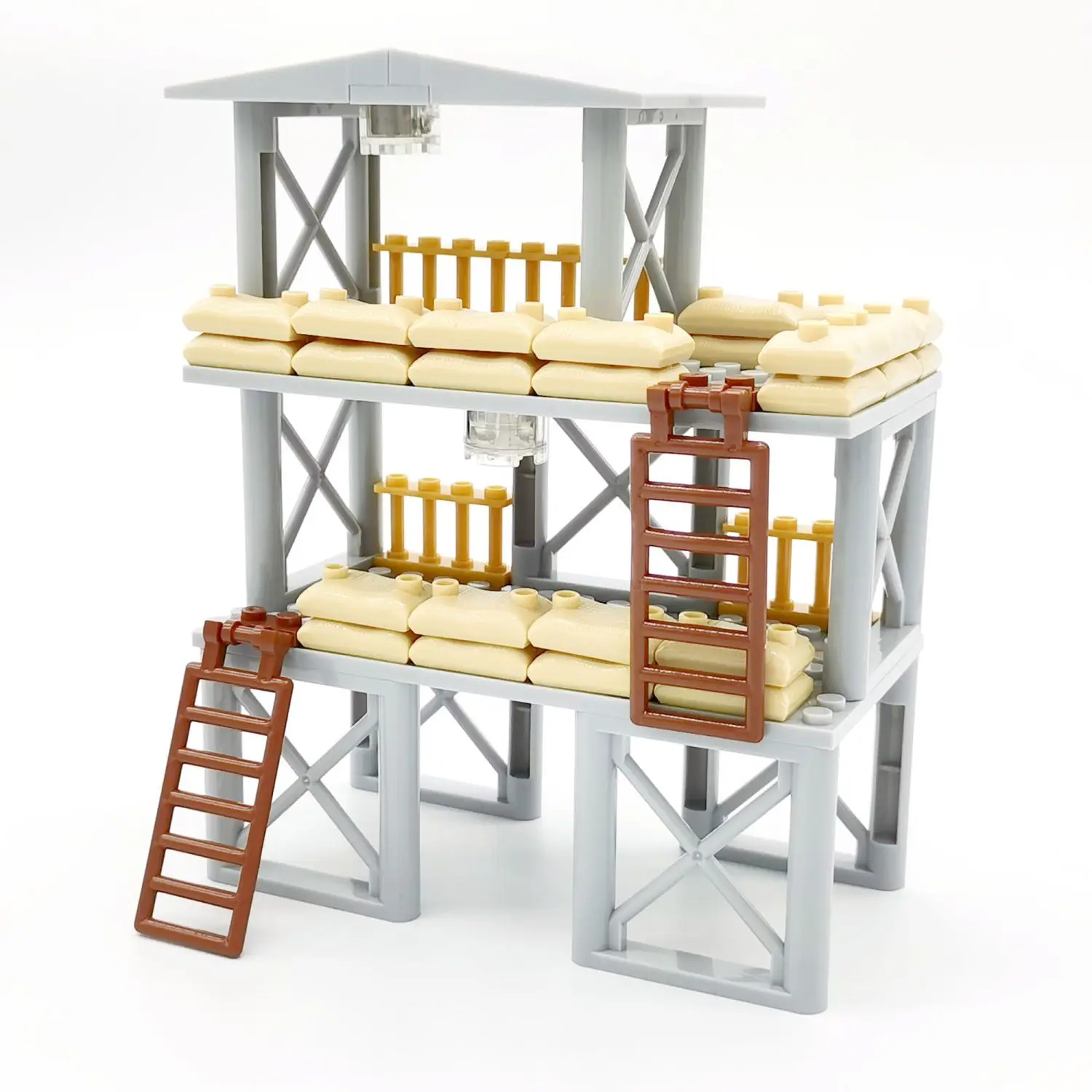 

Small Particles Military War Series Compatible Building Blocks Defense Combat Frontier Guard Tower Block Bricks Toy for Child