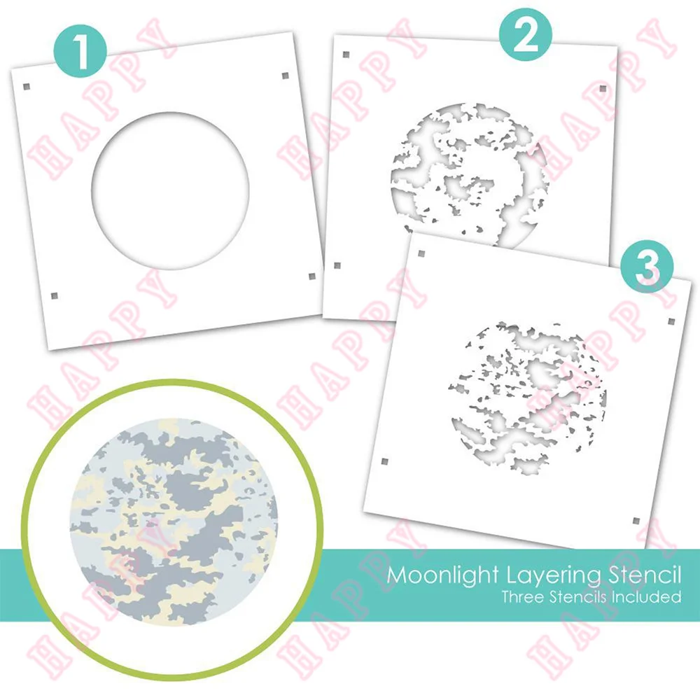 

New Layering Stencil Moonlight For Scrapbook Diary Decoration Template Paper Craft Photo Album Embossing Diy Greet Card Handmade
