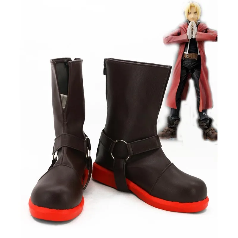 Цельнометаллическая обувь для косплея алхимика Эдварда Элрика аниме сапоги |