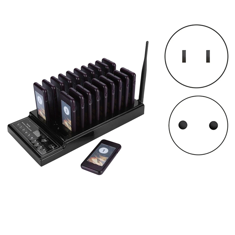 

Wireless Meal Dispenser Wireless Waiter Calling System 20 Channel For Restaurant Coffee Shop Food Court Queuing System US Plug