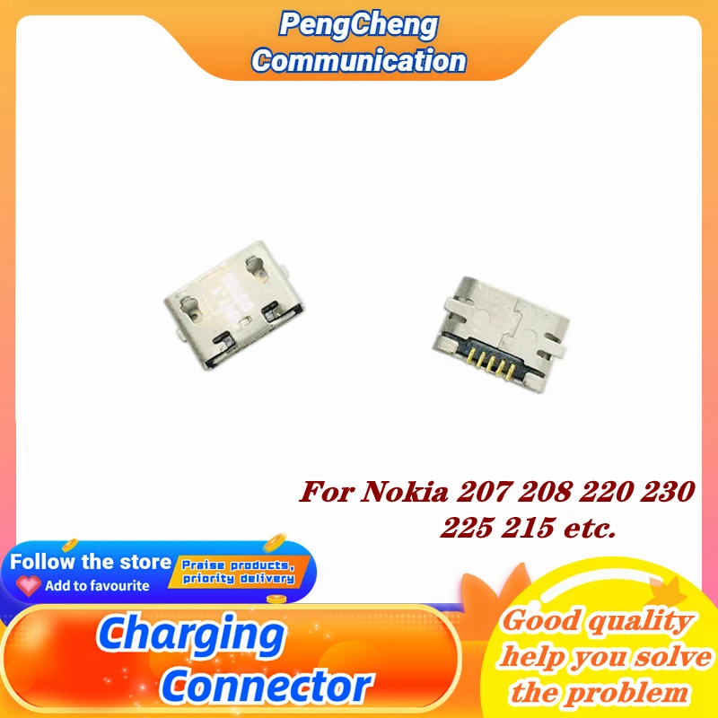 10pcs-100pcs For NOKIA N215 N225 207 208 220 230 Android Universal Micro USB Charging Port Connector Socket Repair Parts - купить по