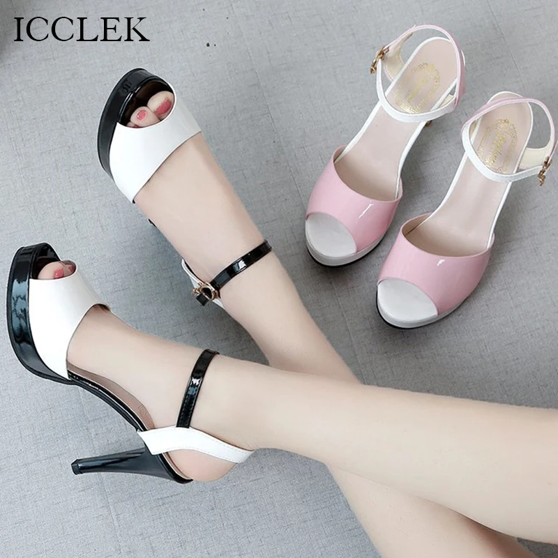 

Fashion Color Matching Stiletto High Heels 2023 New Women's Shoes Summer Net Red Rhinestone High-heeled Women's Sandals 34-40