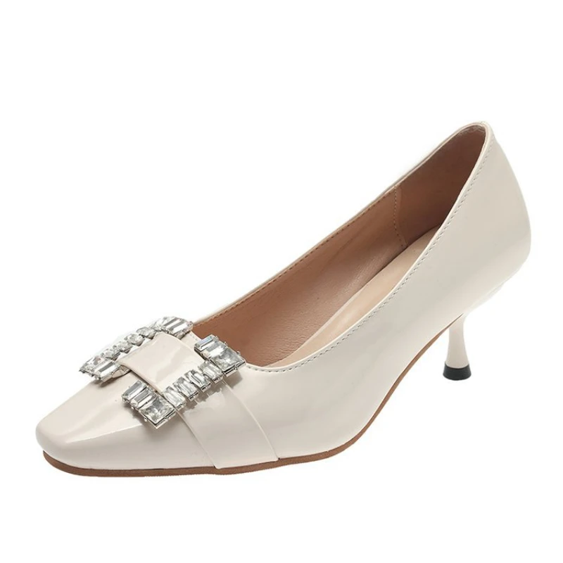 

Туфли-лодочки женские на высоком каблуке, элегантные туфли на среднем каблуке, модные роскошные туфли для отдыха, 2022