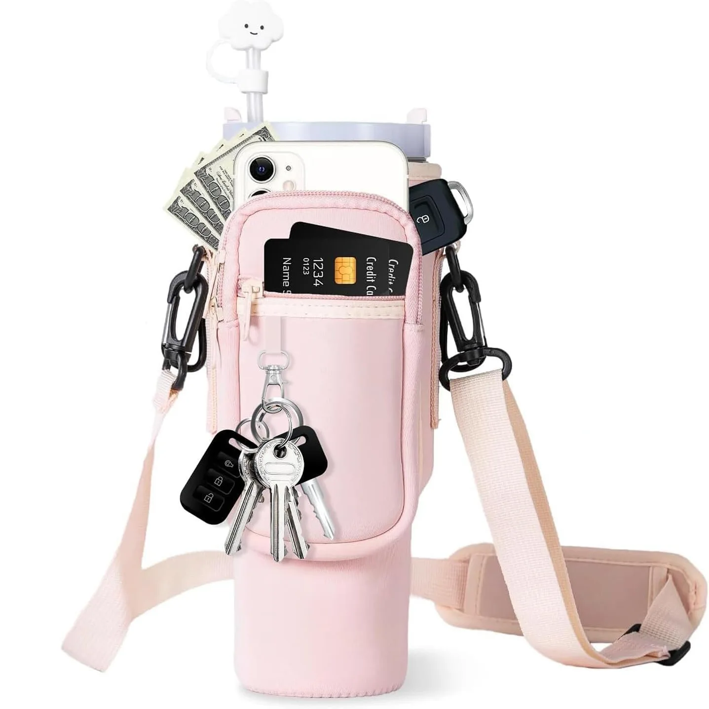 Чехол для бутылки воды с регулируемым плечевым ремнем занятий спортом на