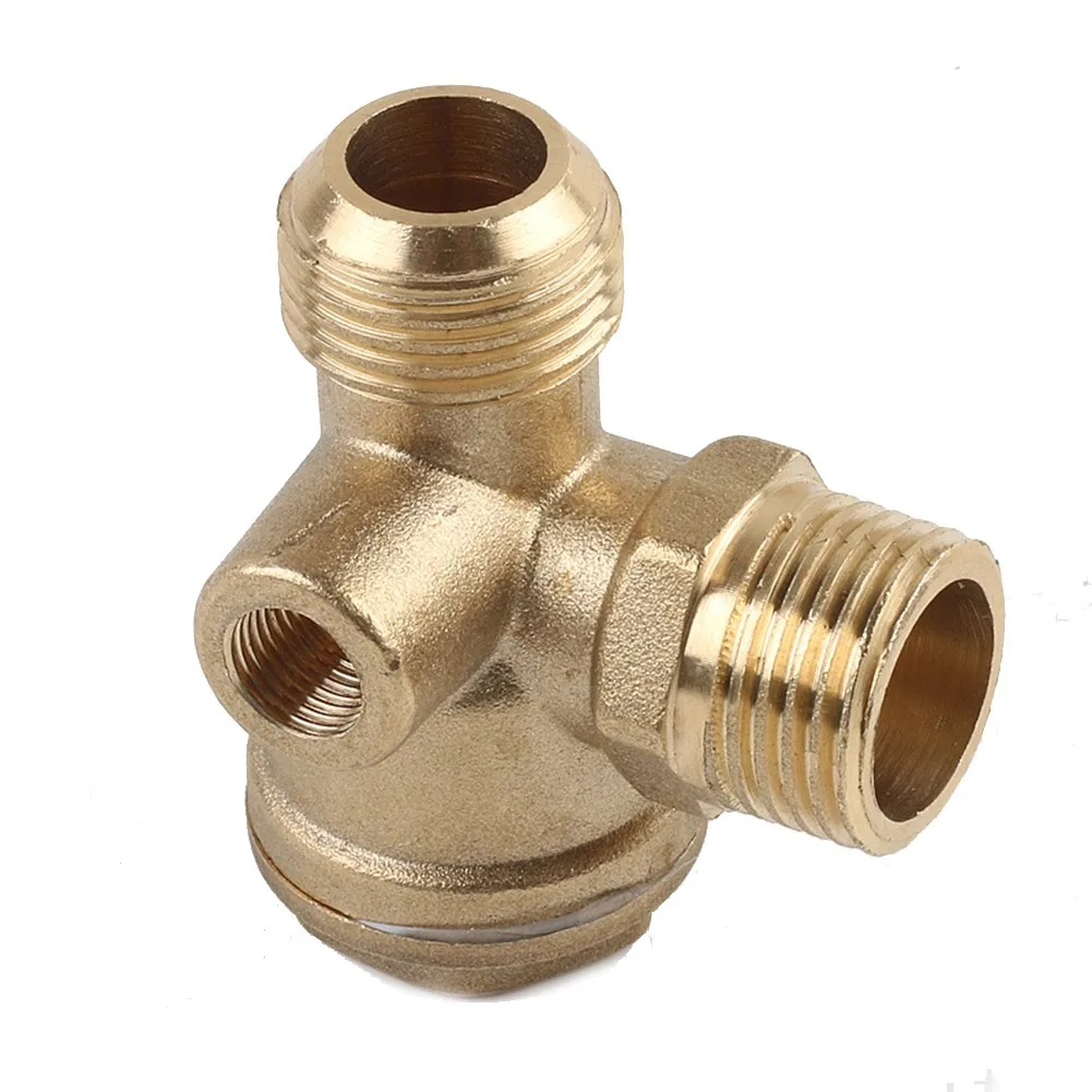 

Air Compressor 3-Port Brass Male Threaded Check Valve Connector Tool Connect Pipe Fittings Zinc Alloy Compressor Replacement