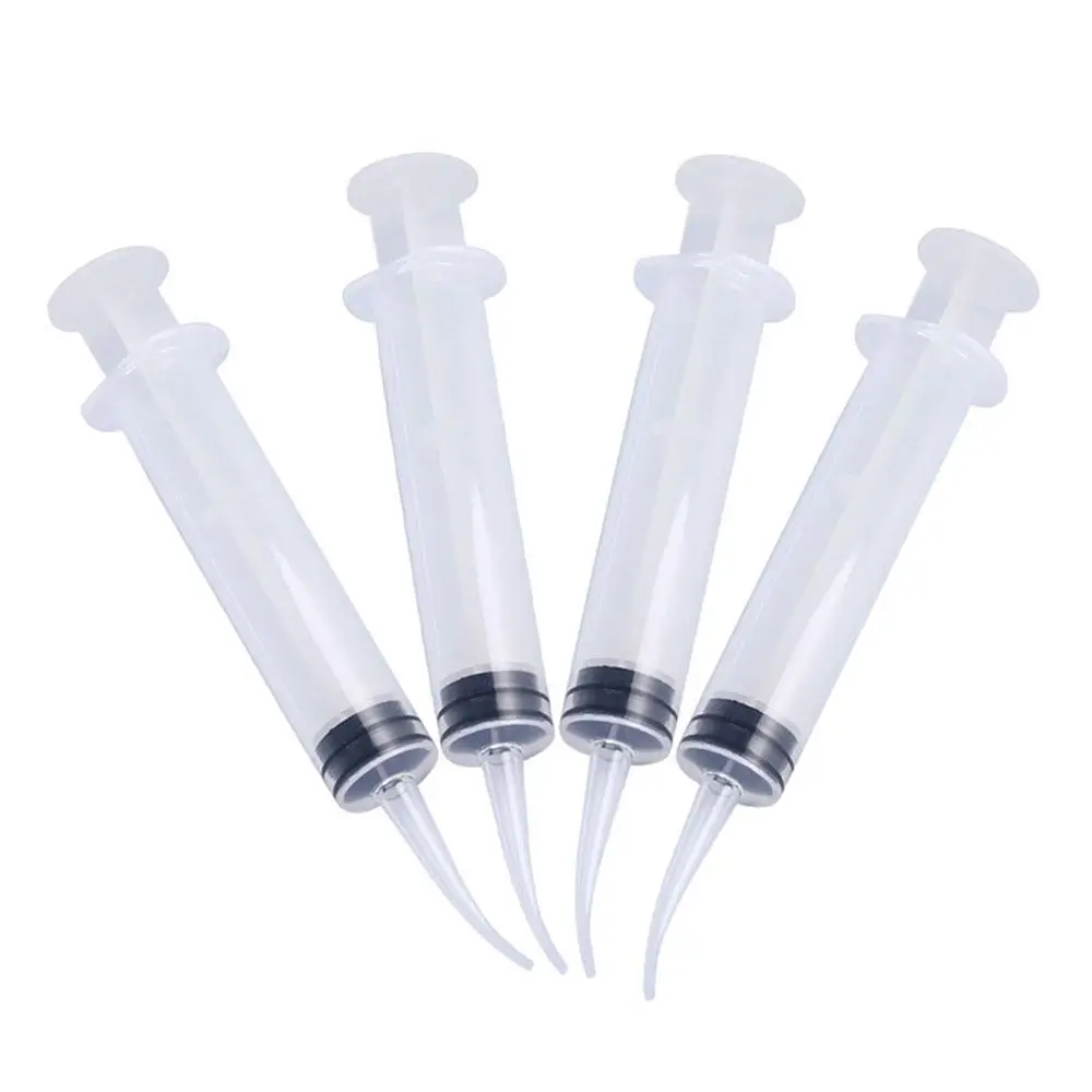 

1/4pcs 12ml Cleaning Instrument Cleaning Disposable Whitening Tooth Kit With Curved Tip Dental Irrigation Syringe