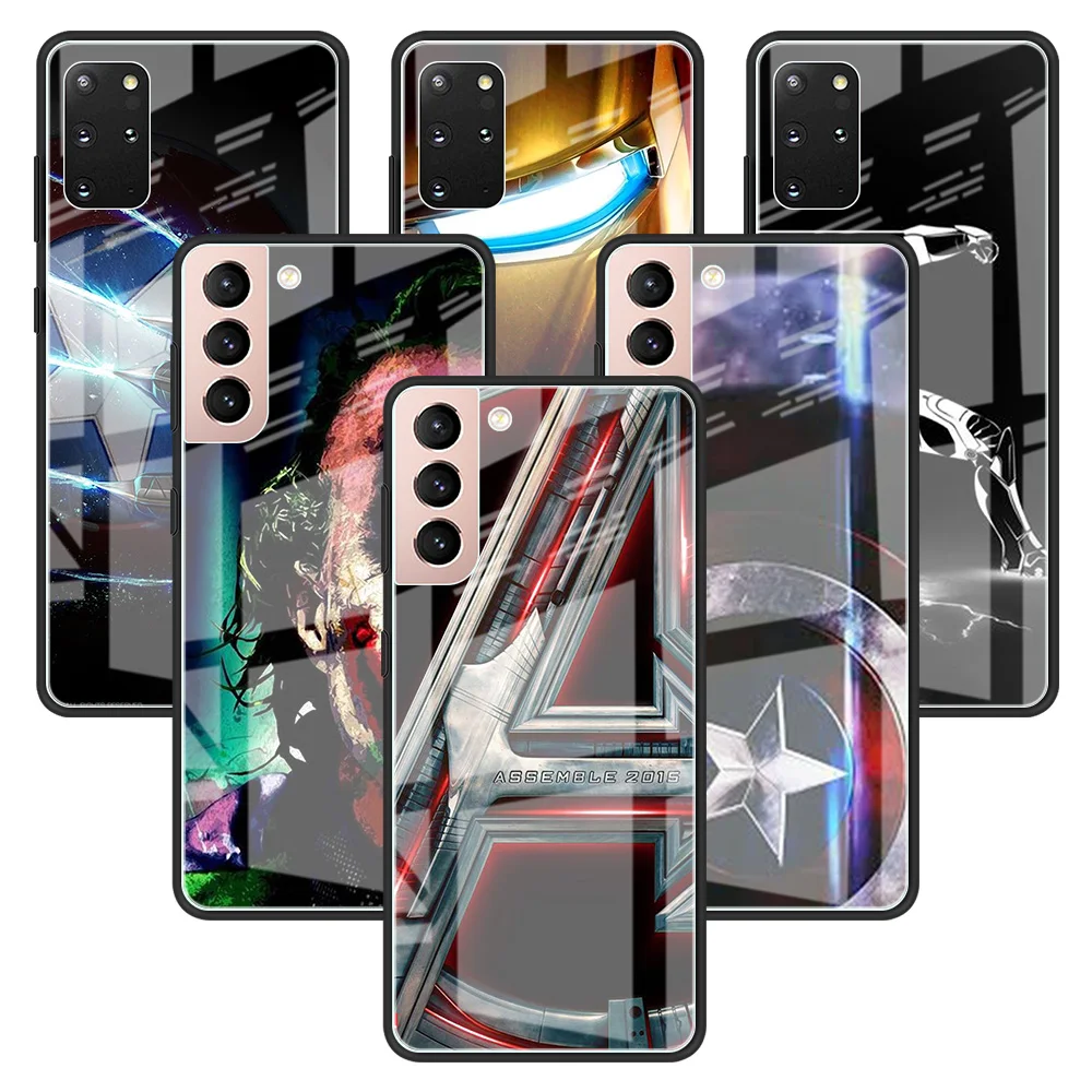 

Glass Case For Samsung Galaxy S21 Ultra S20 FE S22 S10 S9 Plus Cell Phone Funda Cases S8 Note 20 Cover Avengers Captain Ironman