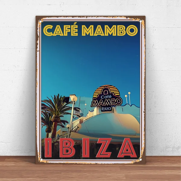 

Retro Vintage Ibiza Spain Cafe Mambo Metal Tin Sign Metal Sign Wall Decor Fashion Art Decor Poster,Man Cave,Garage,Bar,Pub