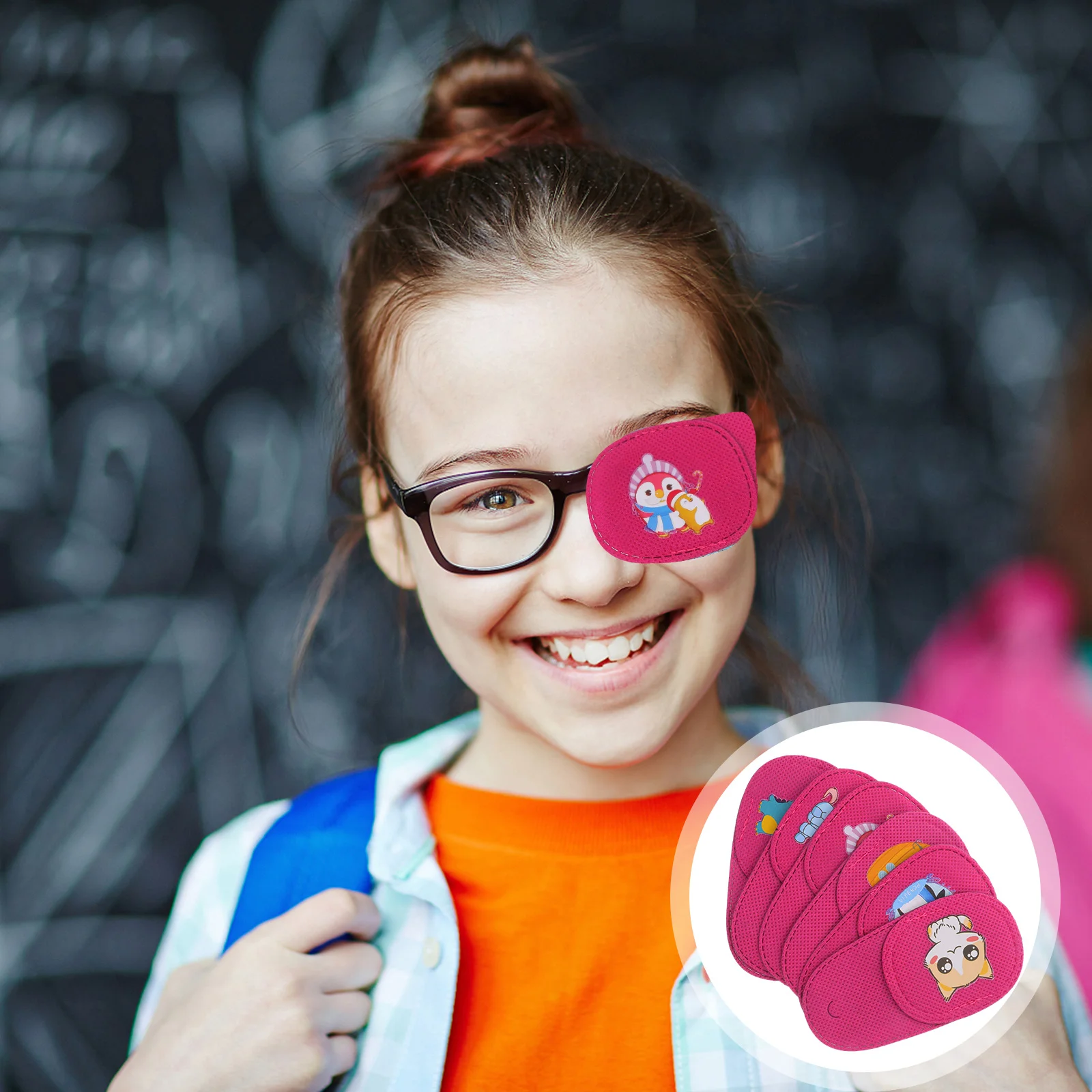 

6 Pcs Children's Amblyopia Goggles Eye Patch Glass Shot Glasses Weak Sight Non-woven Fabric Correcting Patches Kids Mask