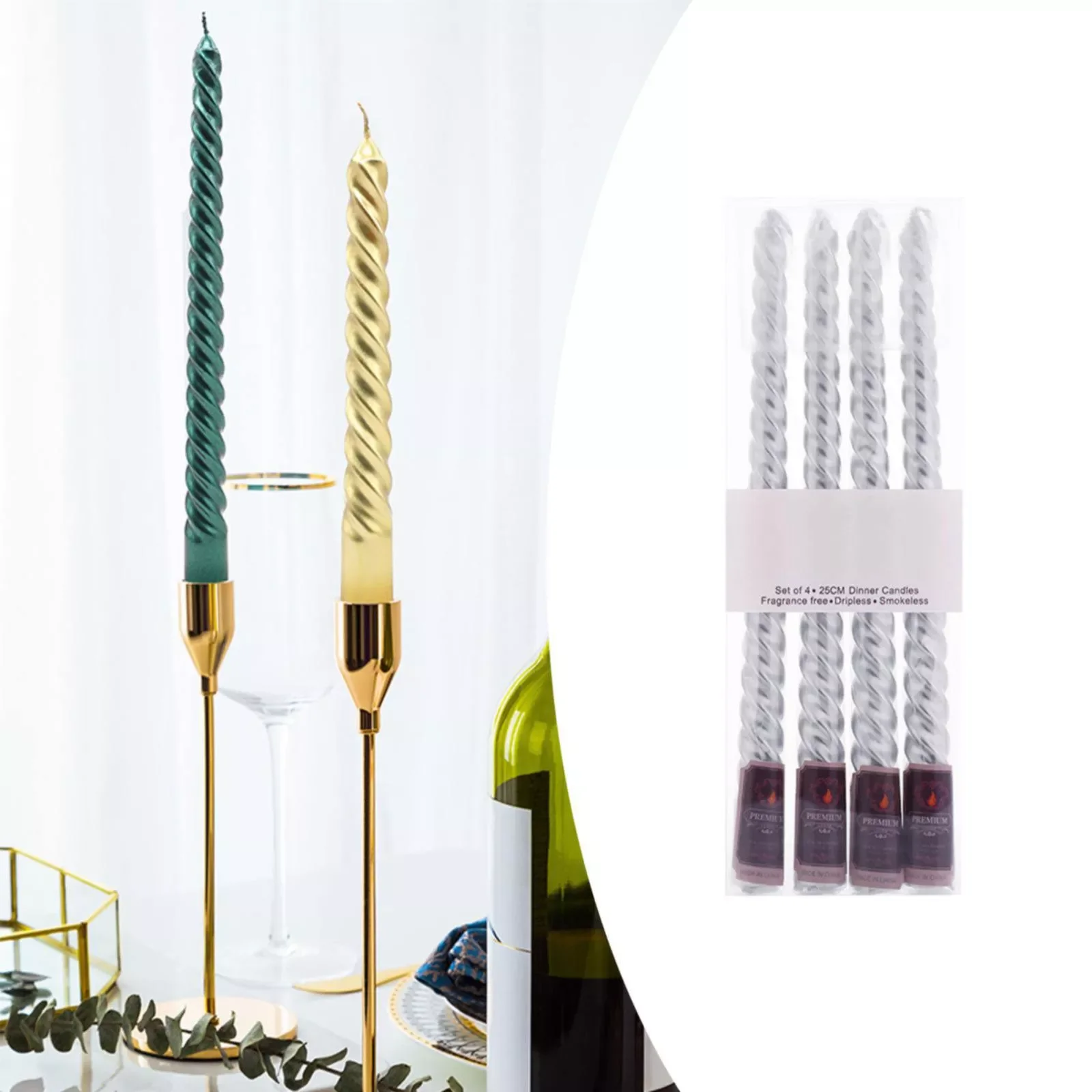 

NEW IN 4PCS Colorful Thread Candle Holder Candles Candlelight Dinner Decoration Large Glass Candle Holder Candle Holder Automati