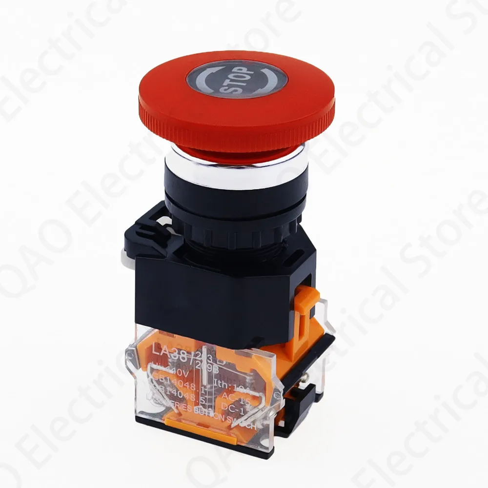 Аварийная остановка LA38, 10 А, 380 В, 22 мм, самоблокирующаяся головка, переключатель мощности Грибовидная Кнопка XB2 1 NO 1 NC