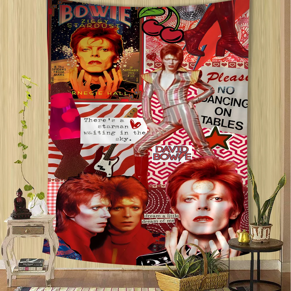 Британский рок-певец Дэвид_Б-Бауи гобелен современный европейский ретро