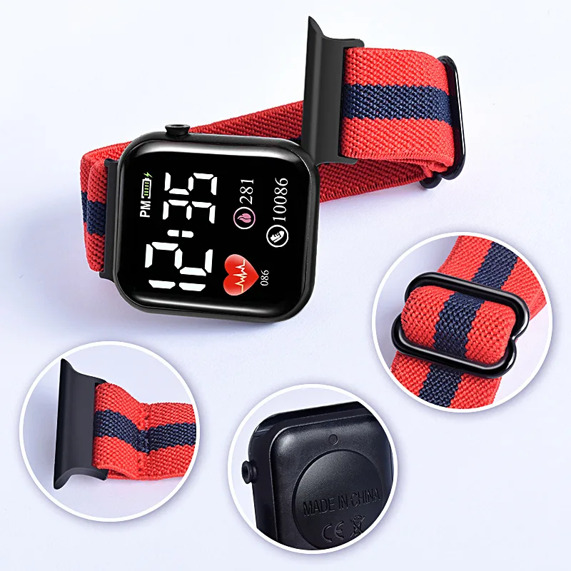 

Часы наручные цифровые для женщин и мужчин, модные стильные светодиодные электронные спортивные с регулируемым эластичным ремешком