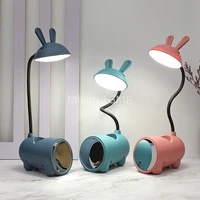 led table lamp multi function eye protection learning pen holder desk lights usb stepless dimming touch night light with mirror