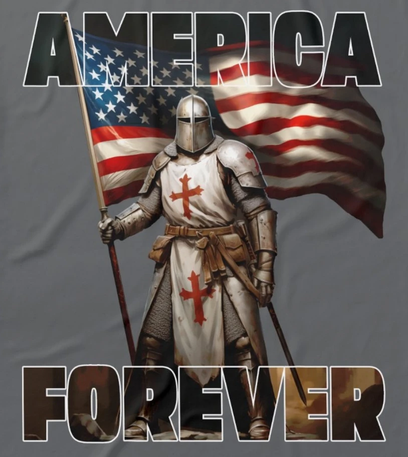 Футболка America Forever-American Crusader Knights Templar 100% хлопок с круглым вырезом летняя