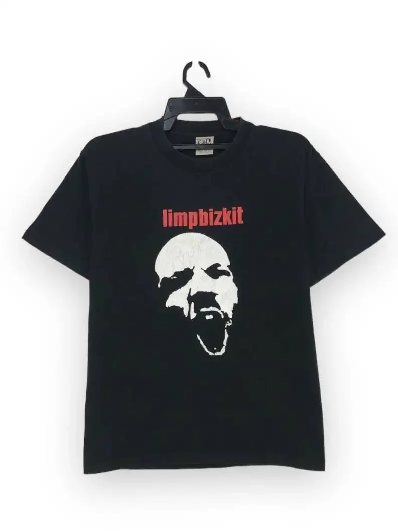Винтажная футболка в стиле 90-х Limp Bizkit Американская с металлическим ремешком рэп