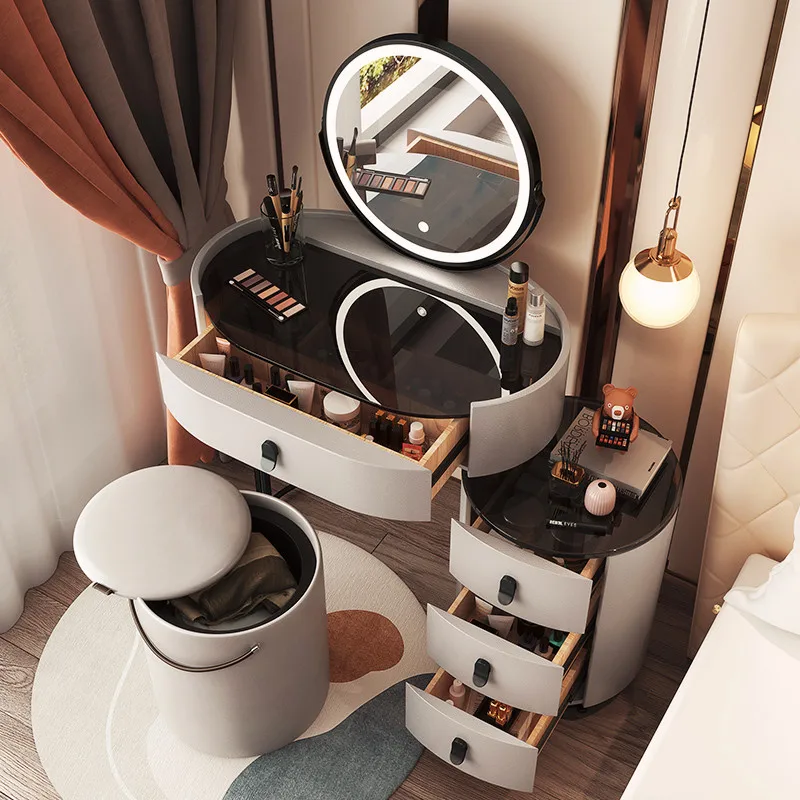 

Женский туалетный столик, зеркало, стул, выдвижной ящик, роскошный скандинавский туалетный столик, лампочка для спальни, мебель для макияжа