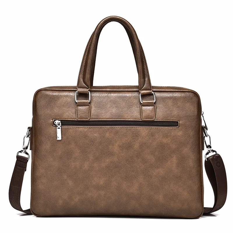 Business Men's Briefcase Vintage PU Leather Handbag Multifunction Male Shoulder Messenger Bag Large Capacity Laptop Bag