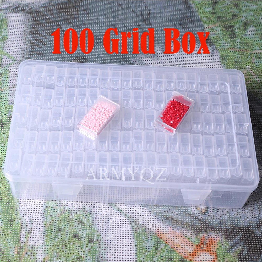 

100/28 Grid box Dismountable diamond painting Accessories Diamond Embroidery Cases PP plastics Box Organizer Home Storage boxes