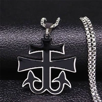satan symbol stainless steel statement necklace womenmen silver color necklaces chain jewelry colgantes mujer moda n3331s06