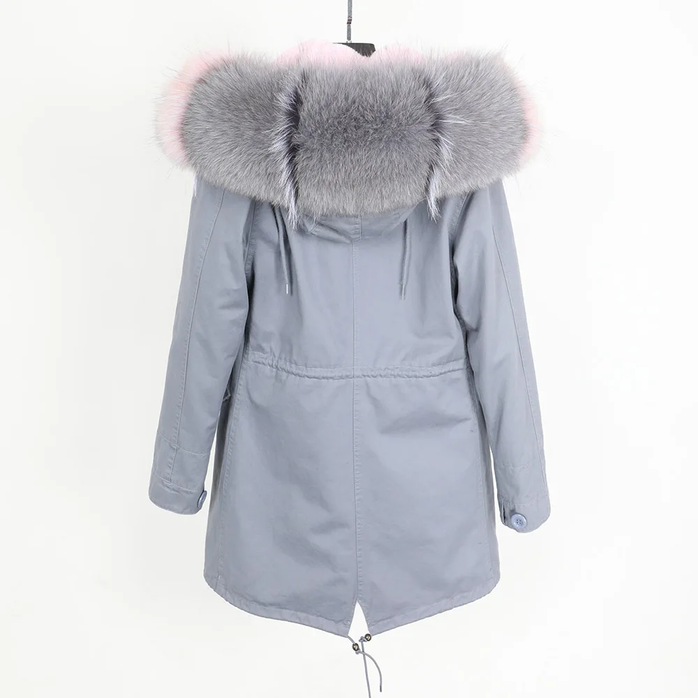MAOMAOKONG New 2022 Winter Jacket Women Coats Big Natural Fox Fur Collar Parkas Warm Fashion luxury Female clothing