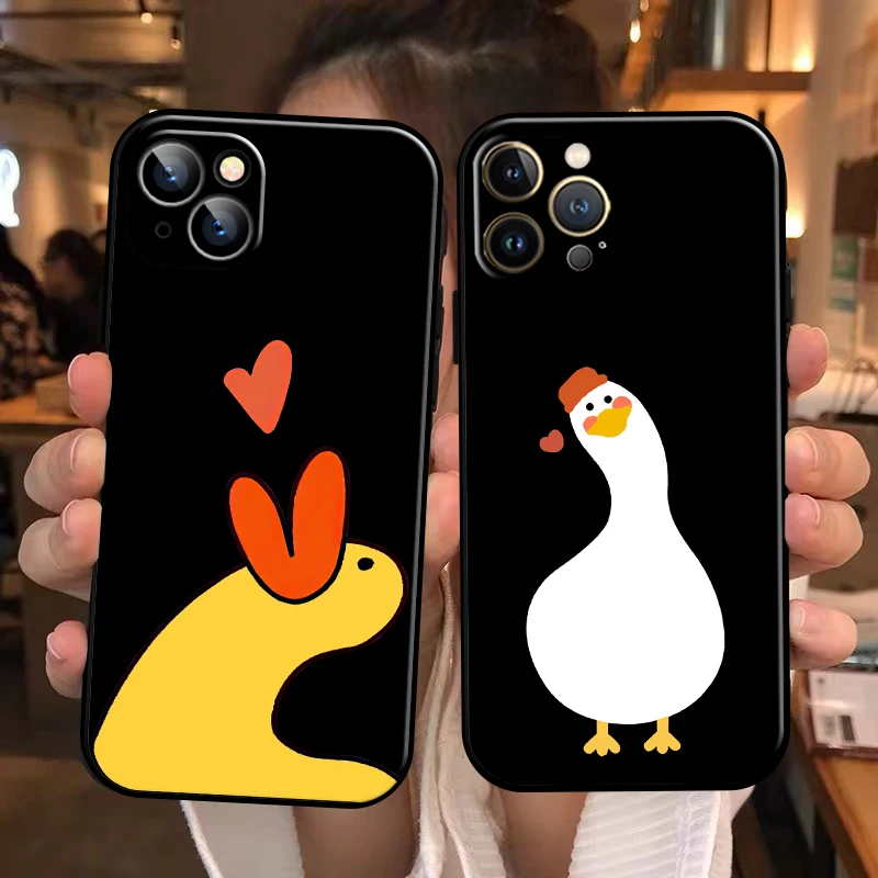 

Cute Cartoon Call Duck For Apple iPhone 13 12 11 Pro Max 13 12 Mini 5 5s 6 6S 7 8 Plus SE2020 X XR XS Max Phone Case Funda