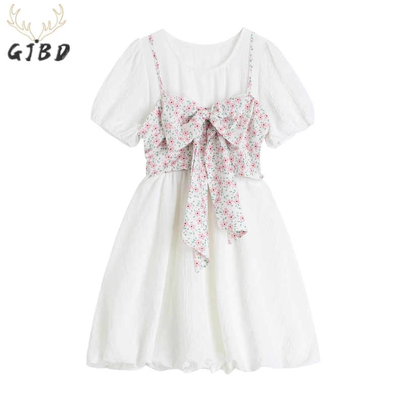 Женское элегантное платье с коротким рукавом розовое на бретелях бантом