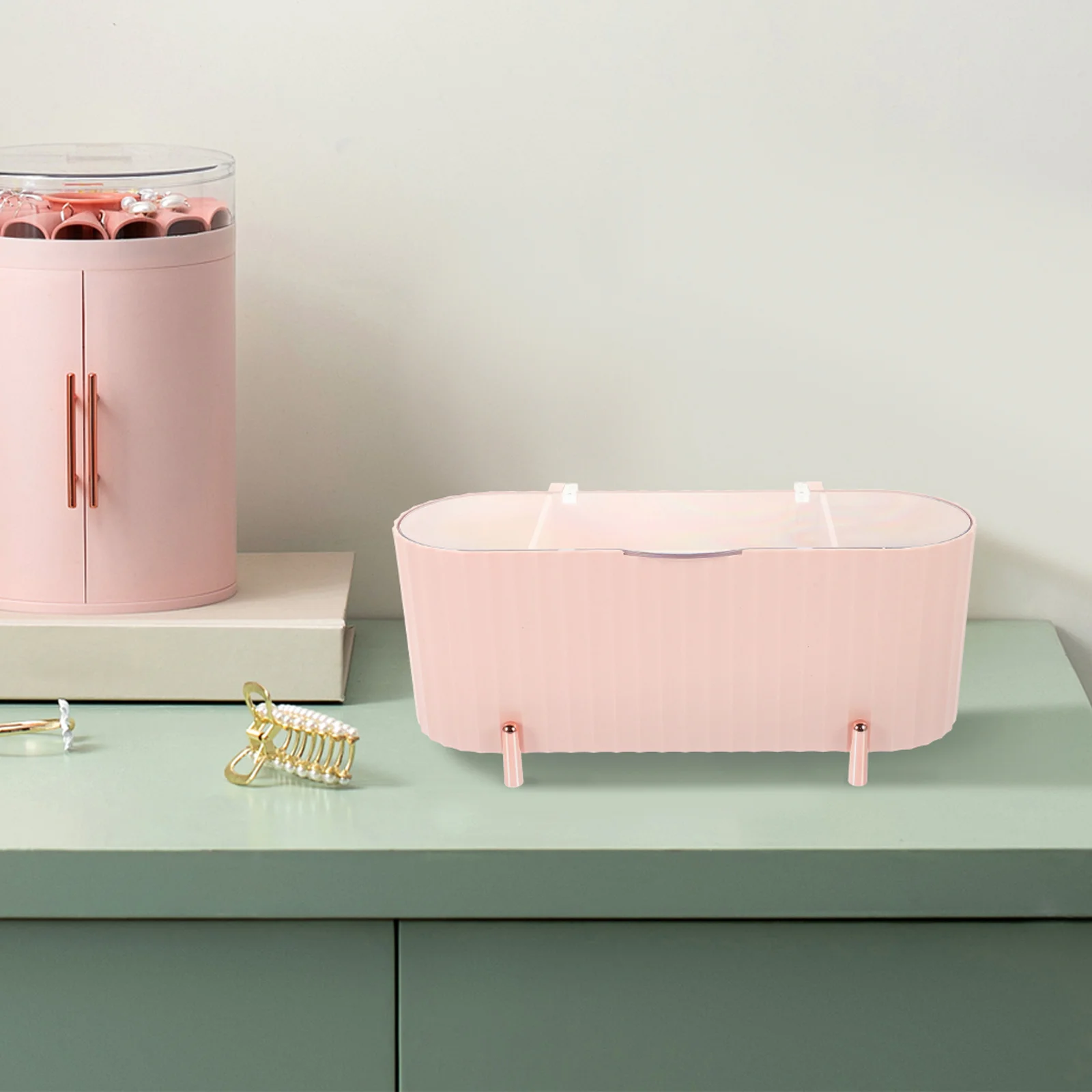 

Cotton Swab Organizer Makeup Container Desktop Plastic Convenient Small Bathroom Miss