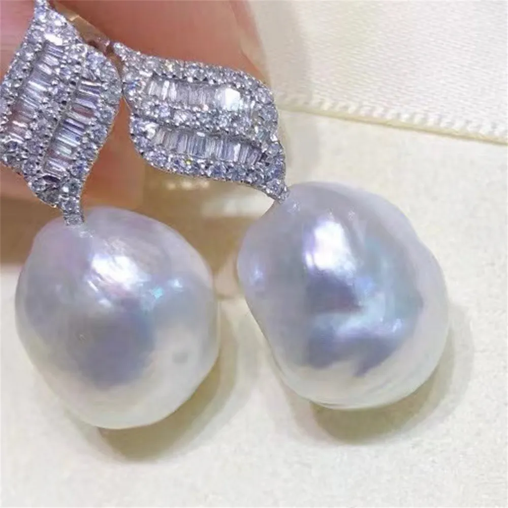 

DIY Pearl Earnail Accessories S925 Sterling Silver Jewelry Fashion Baroque Style Empty Fit 10-15mm Beads