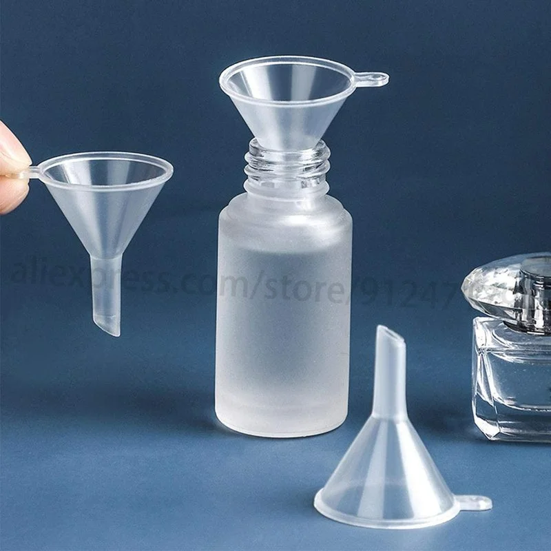 

12pcs Small Plastic For Perfume Diffuser Bottle Mini Liquid Oil Funnels Labs Kitchen Cooking Accessories Packing Auxiliary Tool