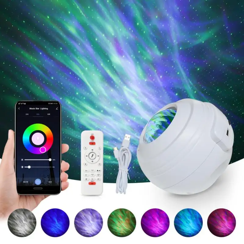 

Star Galaxy Projector Night Lamp Timing Function Colorful App Control Led Kids Valentines Daygift Starry Sky Night Light 3 In 1