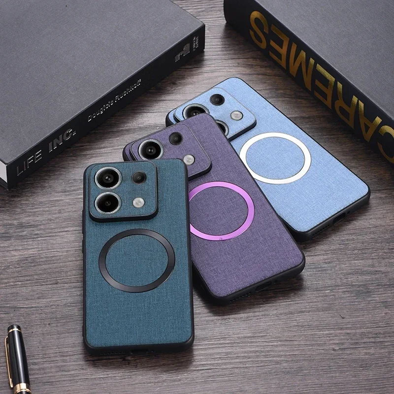 Роскошный Кожаный Чехол Magsafe Для Xiaomi 14 Pro Ultra Redmi Note 13 Plus 5G K70E Poco X6Pro — Магнитный