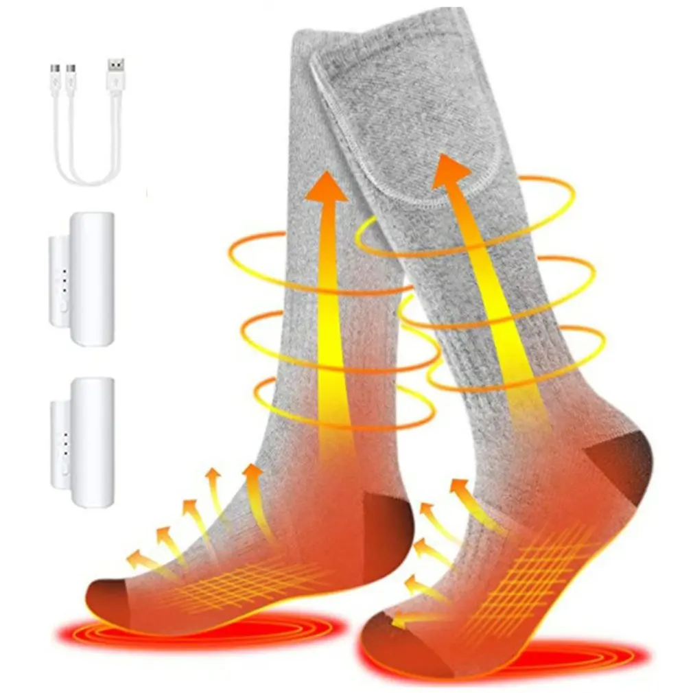 

Носки с электрическим подогревом унисекс, теплые носки с подзарядкой от USB