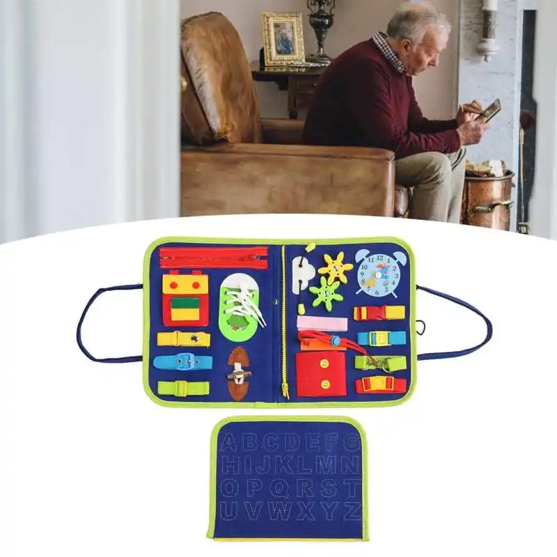 

Dementia Sensory Toy Fidget Blanket Pressure Anxiety Relief Cloth for Alzheimer Patient Smart Training