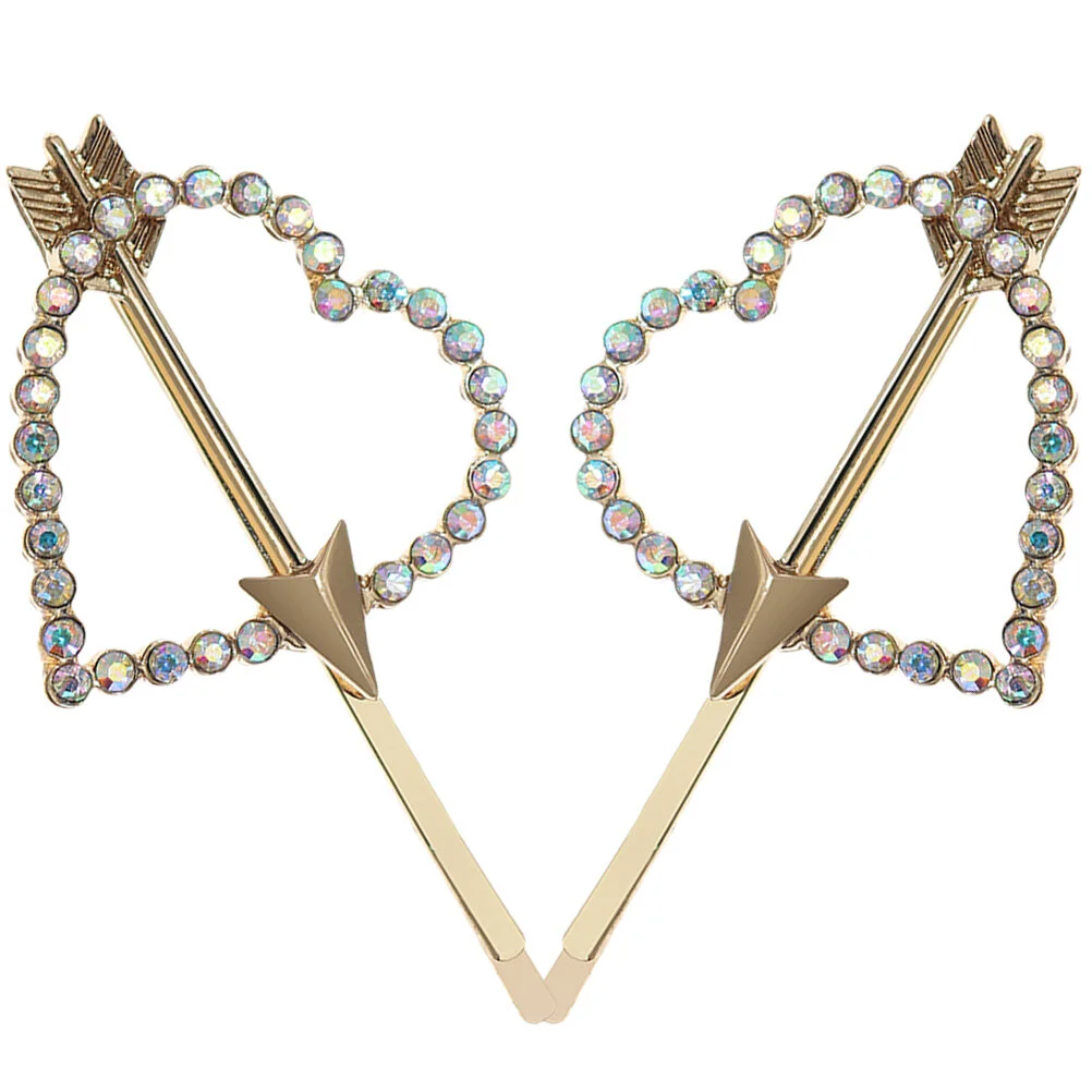 

Love Hairpin Bobby Pins Decorative Rhinestone Girls Barrette Women Hairpins Heart