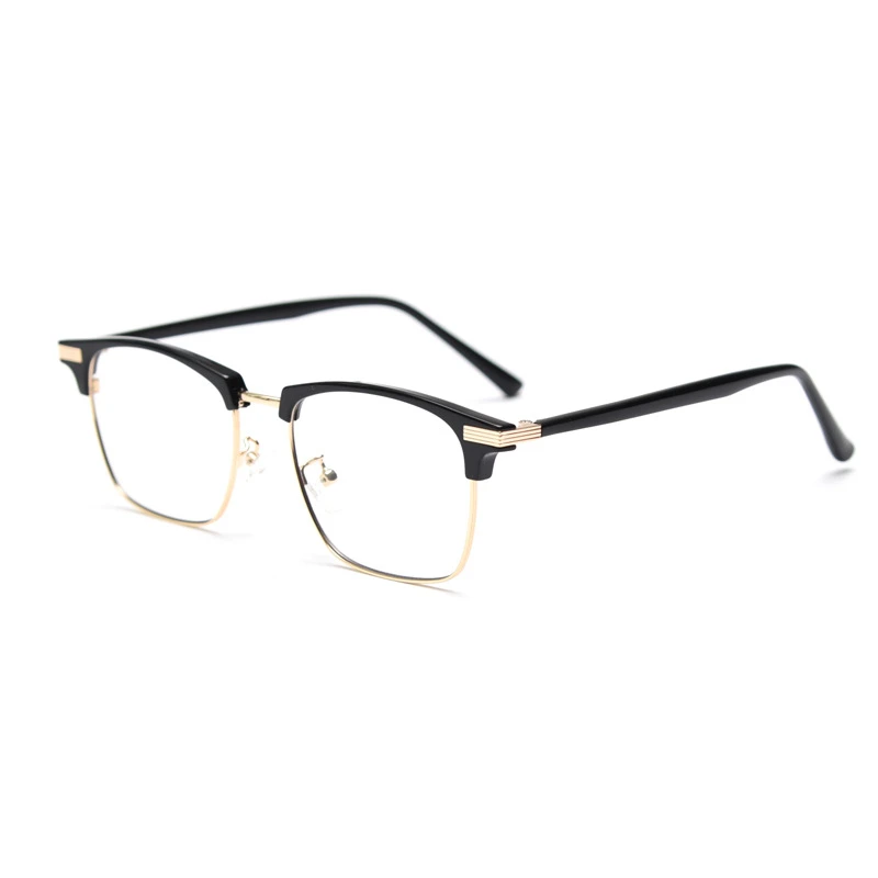 

Personalized Half Alloy Optical Square Glasses Frame for Female Literary Men's Anti-blue Vintage Eyeglasses