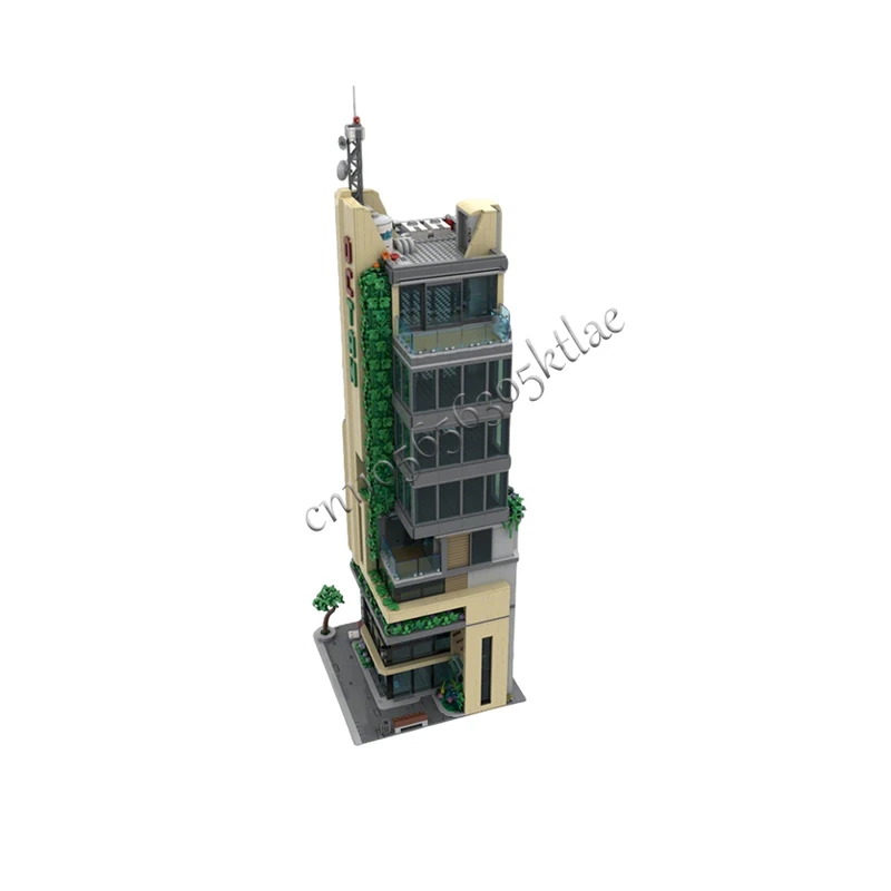 Фото 4566 деталей MOC: Модульный современный зеленый офисный комплекс для сборки, развивающая игрушка для детей, популярный подарок на день рождения №4