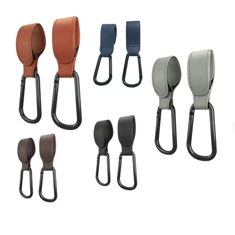 

1/2pcs PU Baby Stroller Hooks Bag Hooks Hanging Diaper Bags Multipurpose Hooks for Grocery Shopping Bags