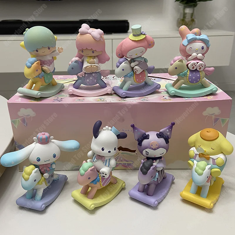Подлинная слепая коробка детская фигурка лошади-качалки Melody Kuromi Pochacco Cinnamoroll