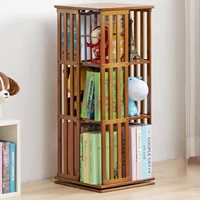 Children's Book Shelf 360 Degree Rotating Library Storage Cabinet Multi-layer Storage Shelves Non-slip Foot Pad Book Cabinet