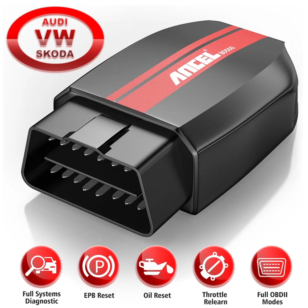 

Ancel BD500 Bluetooth OBD2 Scanner Car Diagnostic Tools Full System EPB Oil Reset Throttle OBD2 Automotive Scanner for VW Audi