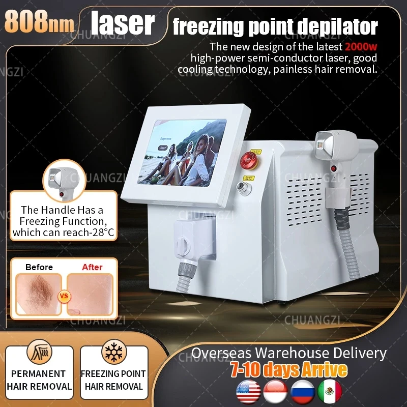 

2023 NEW 2000W Triple Wavelength 755 808 1064 Laser Painless Permanent Hair Removal Machine With a Secret Weapon For Smooth Skin