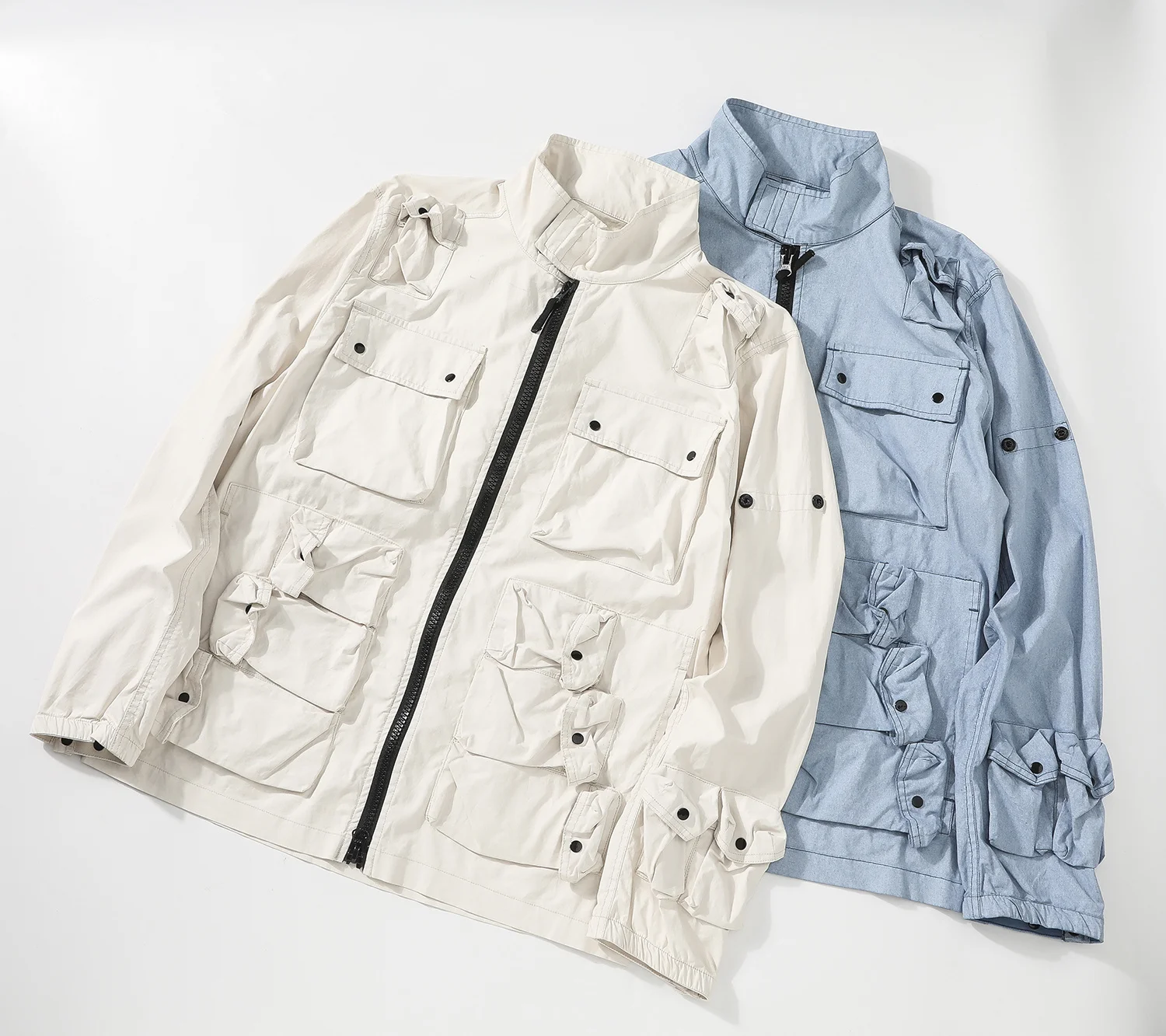 

Spring and autumn new high quality luxury compass Multi Pocket long jacket thin coat designer men's wear2023