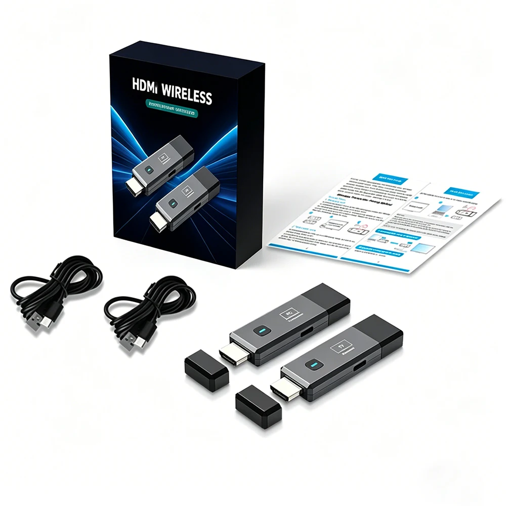 Фото Беспроводной HDMI-совместимый передатчик-приемник 1080P 50M, ТВ-приставка-донгл для ноутбуков и ПК, для потоковой передачи на монитор и телевизор №1